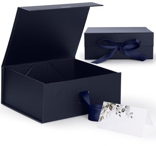 Caja de Regalo con Tapa 22 * 16 * 8.8cm, GeeRic Cajas de Regalo Magnéticas con Tapas MagnéTica y Cinta, para Embalaje de Regalos de Bodas y CumpleañOs Navidad
