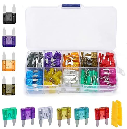 Ferianl 120PCS Car Fuses Assortment Kit, Mini Fuses Automotive Kit, for Auto, Sedan, RV, Motorcycle (2A/3A/5A/7.5A/10A/15A/20A/25A/30A/35A)