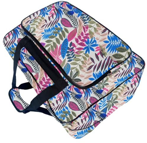 LIbgiubhy Nähmaschinen-Reisetasche, schützende Nylon-Tasche mit reichlich Platz für Werkzeug und Notizen, lebendige Farben, elegantes Design, milchweiß