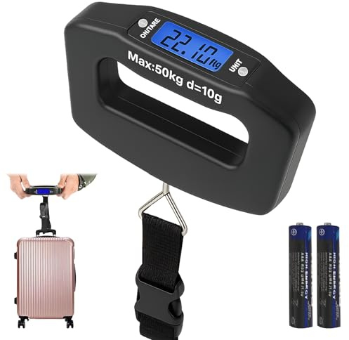 1 Pièce Balance Bagage Voyage pour Pese Bagages de Voyage, Balance Valise Portable avec Écran LCD, Fonction Tare - Pese Électronique - Compact - Parfait pour Tourisme