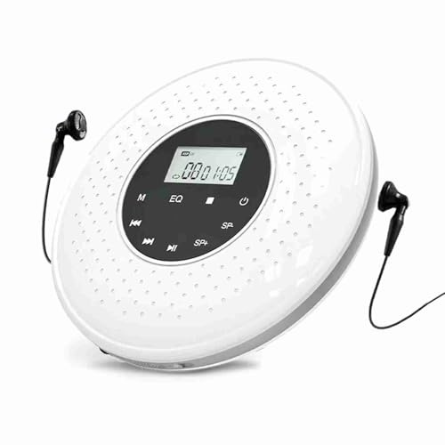 BAFOVY Tragbarer CD -Player, MP3 -Disc Audio Player mit CD Disc Unterstützung, Einstellbare Soundeffekte, TF Kartenwiedergabe und Bequeme Verbindung Zum Musikhören und Zum Lernen von Sprachen (White)