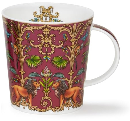 Dunoon Lomond Malabar Löwe Tasse aus feinem Knochenporzellan mit 22 Karat Golddetails