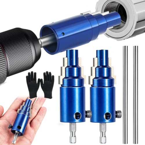 3-in-1 Pipe & Valve Extractor, Broken Pipe Extractor Tool, Adjustable Pipe Thread Remover for 1/2 3/4 1 Pipes - Removes Rusted Faucet Bolts, Angle Valves, Broken Nipples ，2 Set