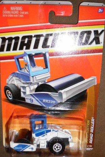MATCHBOX 2011 CONSTRUCTION BLUE AND WHITE 43 OF 100 ROAD ROLLER by MATCHBOX