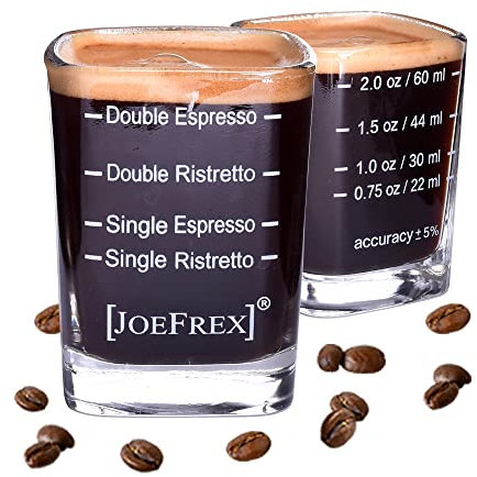 [JOEFREX] Espresso Shot Glas 60ml - Espresso messbecher mit präziser Skaleneinteilung- Espressoglas für Barista & Home - Espressozubehör
