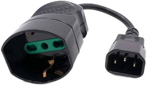 Mach Power Cavo di Alimentazione per UPS - Spina IEC/SCHUKO, 15 centimetri, Isolamento Perfetto e Sicurezza Garantita