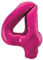 Riesenzahl 4 Luftballon - 86 cm - Rosa