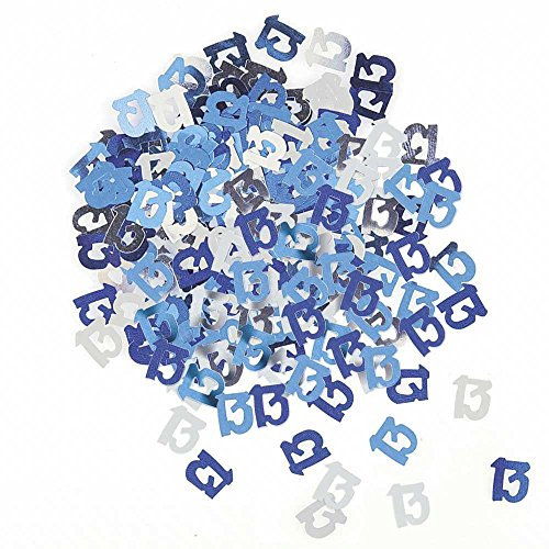 14g Blue & Silver 13th Birthday Confetti Foil Metallic Glitz Table Scatter Sprinkles Age Bday Party Decorations