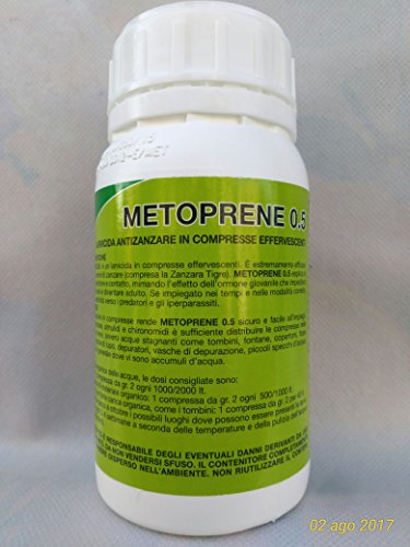 Frasco de 100 pastillas de metoprene 0.5 para la prevención de mosquitos tipo flubex (también mosquito tigre), larvicida