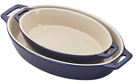 Staub Ceramic 2-pc Oval Baking Dish Set - Dark Blue