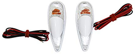 Paar Blinker, für Roller, Wassertropfen, Weiß, mit orangefarbener Glühbirne für Motorrad, Motorrad, Motorrad, Motorrad, Tuning, Wettkampf, seitliche Beleuchtung, vorne rechts, links, Kunststoff,