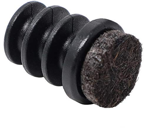 Adsamm® / 100 x Lamellenstopfen mit Filz/Schwarz/ø 14-16 mm/Rund/Möbelgleiter für Stahlrohrstühle/Endkappen für Rund-Rohre