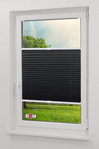 LYSEL - Qualitätsplissee Crush Tageslicht graphitschwarz - Plissee in der Größe (Bx H) 70cm * 130cm