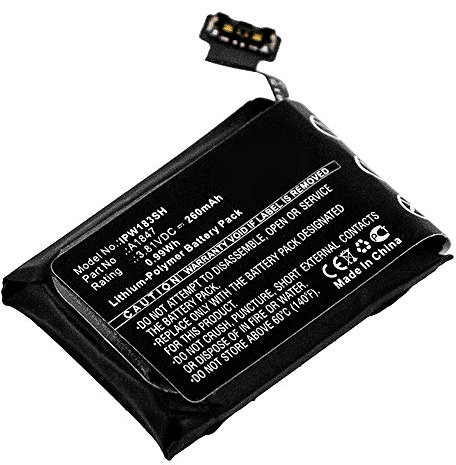 subtel, Battery for Smartwatch & fitness tracker compatible with Apple Watch 3 GPS 38mm, 3 -, 3 (A1860), A1847 (3.81V, 260mAh)