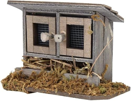 1/12 Garten Miniatur Hühnerstall für Puppenhaus Zubehör Puppen Spielset Holzfiguren Set beste Geschenke für Kinderzimmer Dekoration