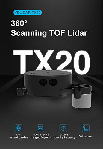 EAI YDLIDAR TX20 TOF Lidar Entfernungsmesser Sensormodul 20M 4K Reichweitenfrequenz für Außen/Innen