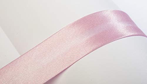 Jajasio Schrägband, 10m, Atlas (Satin), 25mm, gefalzt 21 ? rosa, Textilband, Einfassband in 40 Farben