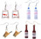 PPX 4 Paare lustige Acrylgoldfisch- und -wasserflasche und niedlicher Perlen-Milchtee baumeln Ohrringe und Bierflasche baumeln Ohrringe, Wasser-Beutel-Form baumeln Haken-Ohrringe für Mädchen