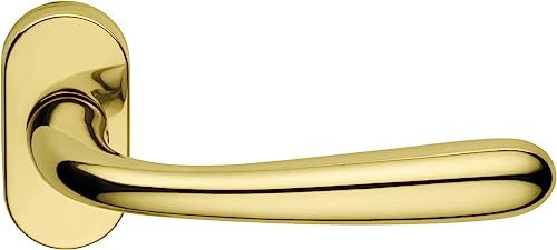 Maniglia Porta Blindata Rosetta Ovale Goccia Dx - Lucido Verniciato