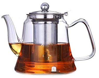 Chiatai Glass Teapot,Glass Tea Jug Stovetop Safe Tea Kettle Tea Diffuser Clear Pot with Removeable Infuser 1200ml