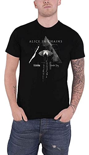 Alice in Chains T Shirt Fog Mountain Band Logo Nue offiziell Herren Schwarz