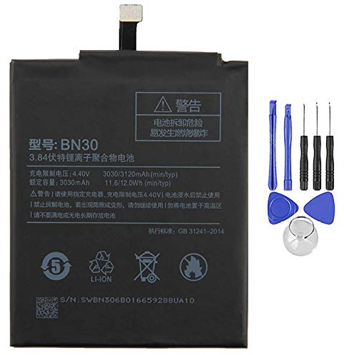 ELLENNE Batterie pour Xiaomi Redmi 4A MI BN30 3120 mAh avec kit d'outils | Batterie pour Xiaomi Redmi 4A MI BN30 3120 mAh avec kit d'outils pour le démontage