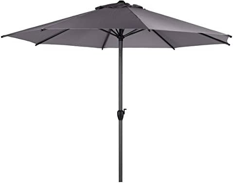Hespéride - Sombrilla Recta Redonda Loompa Gris Oscuro - 3 m