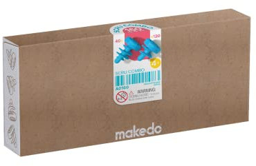 Makedo Scru Combo 160, Konstruktionsspielzeuge für Karton, Kinderspiele ab 5, Mint-Lernspielzeug, perfekt für das kreative Spielen zu Hause (120 Scru + 40 Scru+)
