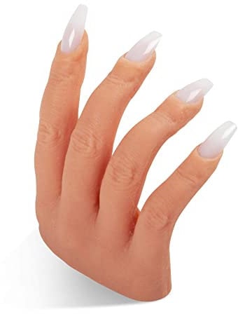 Professional Silicone Practice Half Hand for Acrylic Nails by Nail Nobility - Poseable Half Hand for Practicing Nail Art, Acrylic, Gel Techniques by Nail Techs Artists - Flexible, Reusable, Realistic