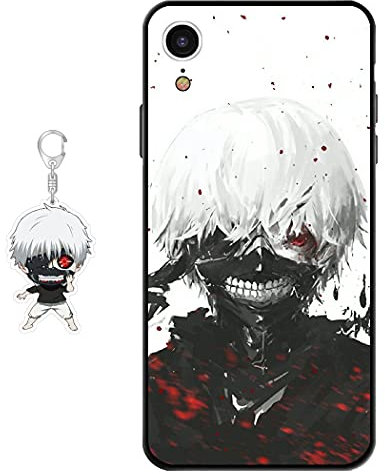 Staremeplz Compatible with iPhone XR Case Anime Design [With Figure Keychain], Soft Silicone Flexible TPU Animation Phone Case for iPhone XR