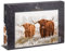 Ulmer Puzzleschmiede - Puzzle „Winterfreunde“ - Winterliches 1000 Teile Tiere-Puzzle – Puzzlemotiv mit Zwei zotteligen Hochland-Rindern - toller Bild-Kontrast zwischen Tier und Natur