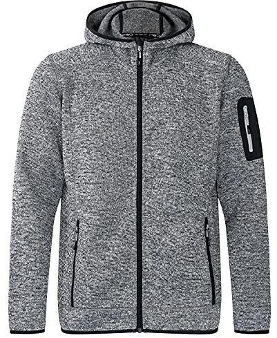 CMP Giacca in Knit-Tech da Uomo con Cappuccio Fisso, Ice-Titanio-Nero, 52