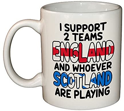 MB Prints I Support England and Whoever Scotland are Playing - English Rugby Football 11oz Ceramic Mug