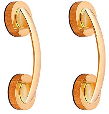 CcHhyyt 2 Stück Selbstklebend Griff Saugnapf für Schubladenschrank, Schrank, Kühlschranktür, Glas - Tragbare Mobilität Türgriff Schiebetürgriff Knöpfe Mit Starken Saugnapf (Lang, Gold)