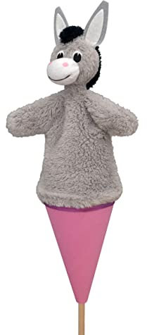 Marionette Handpuppe Tierhandpuppen Esel 39 cm, Ideal für Puppentheatre und Rollenspiele, für Kinder Baby Jungen Mädchen