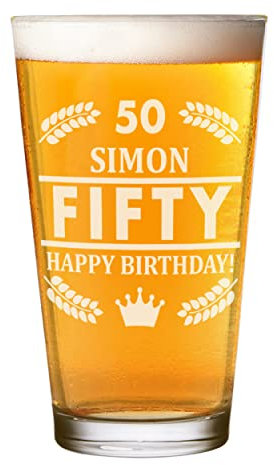 Personalizzato Pinta Bicchiere Shaker Corona Età Grano Qualsiasi Nome Craft Birra Cider Personalizzato Compleanno Papà Nonno Del Papà Giorno