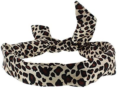Topkids Accessories Wire Headbands Womens Girls Hair Bands Bandana Hairband Velvet Tartan Neon Army Leopard Metallic Rainbow Head Band Festival Holiday Essentials (Leopard)
