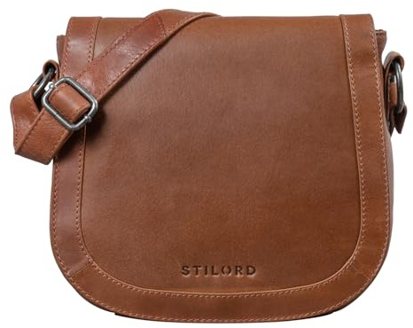 STILORD Diana Handtasche Damen Leder Braun Elegante Umhängetasche Frauen Kleine Tasche Schultertasche Crossbody Bag Ausgehtasche Vintage Echtleder Farbe:Toretto - Dunkelbraun