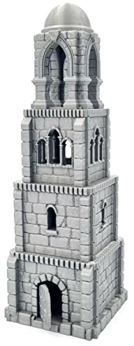 QP3D - Tour de Bataille Ruinée, Paysage de Terrain 28-32 mm pour Wargames et RPG, Accessoires DND, D&D, Jeu de Société, Impression 3D