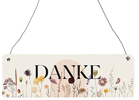 Interluxe Plaque en bois - Merci - Panneau décoratif japonais Skandi - Style moderne comme cadeau pour vos amis et votre famille