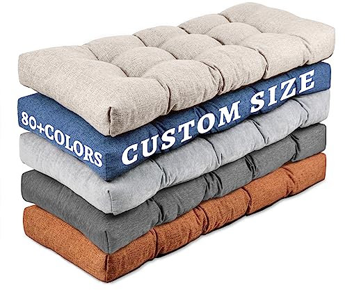 ROFIELTY Cuscino per Panca da Interni ed Esterni, 10 cm, in Memory Foam, Resistente, per Finestre e Mobili da Giardino (Stile Trapuntato)