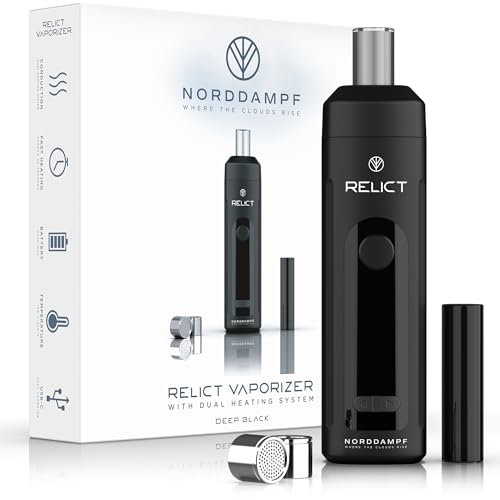 Norddampf RELICT Kräuter Vaporizer | Premium Verdampfer für Kräuter 2600 mAh Akku | DHS & Intelisense Technologie | Isolierter Luftstrom | Viele Sessions | 25s Heizzeit | DEEP BLACK