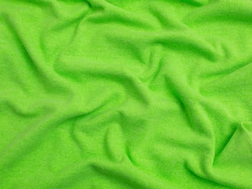 Minerva Melange Rippstrick-Stoff, Stretch, Neongrün, Meterware