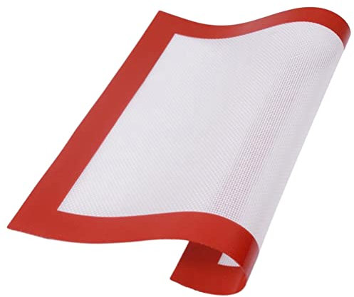 Luxshiny Lebensmittel Silikon Backmatte Backmatte Backofen Brot Backmatte Brotunterlage Hitzebeständige Transferfolien Einlage Teigausrollmatte Für Teiggebäck Rot 30X21cm 3St Grillschale