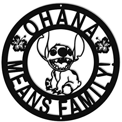 Ohana Means Metallschild – Geburtstagsgeschenk – Babygeschenk – Babyzimmer Dekor – Schwestern Geschenk – MetallWanddekoration – WillkommensTürhänger – Einweihungsgeschenk – Eingangsdekoration –