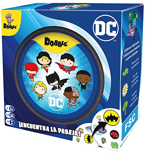 Zygomatic | Dobble DC Universe | Juego de Cartas de Acción y Reflejos | A Partir de 7 Años | De 2 a 8 Jugadores | 15 Minutos por Partida | Español