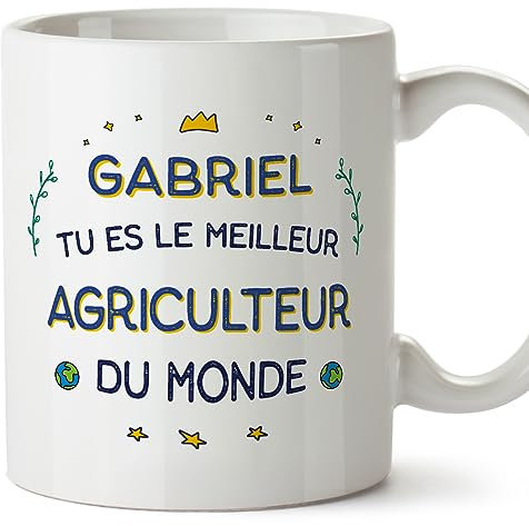 Mugffins Tasses Personnalisables pour AGRICULTEUR homme - En Français - Cadeau Personalisé- Meilleur du Monde - 11 oz / 330 ml