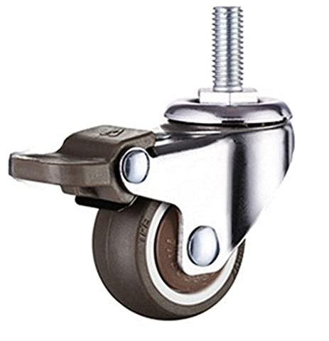 1 1,25 1,5 2 Zoll Möbelrollen Räder Gummi Lenkrolle Trolley Gummirolle mit Bremse 1St (Color : E-brake, Size : 1.0 inch)