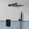 12“ Thermostatic Shower Mixer Set, Concealed Shower System with Shower Head and Brass Shower Valve for Bathrooms, Square Stainless Steel Rainfall Shower Panel and Handheld Spray