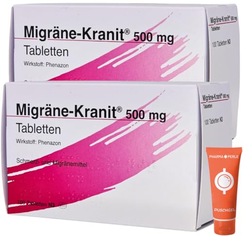 Migräne Kranit zur Behandlung der Kopfschmerzen von Migräneanfällen I Sparset mit Pharma Perle Duschgel (2 x 100 St.)